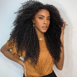 Hanne Fashion Afro Kinky Curly Crochet Hair Jerry Curl Braiding Hair Extensions for Black Women 6 Packs Short Synthetic Kinky Twist Hair (18 Inch, Black)