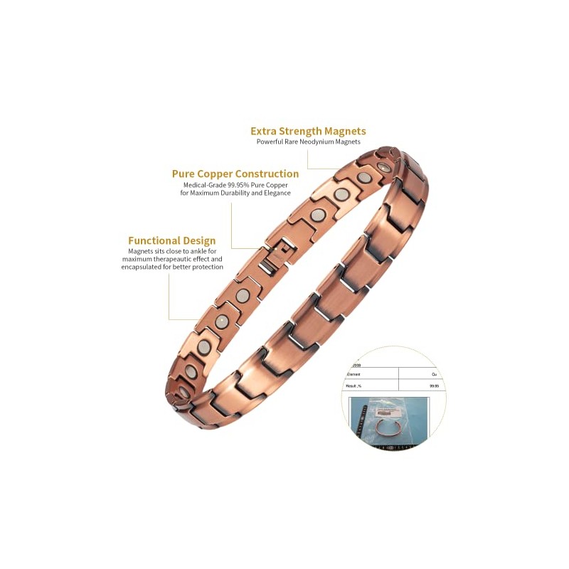 Copper Magnetic Anklets 26cm/12mm, Ankle Bracelets, Nice &Trendy, Gift for