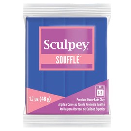 Sculpey Soufflé™ Polymer Oven-Bake Clay, Cornflower Blue, Non Toxic, 1.7 oz. bar, Great for jewelry making, holiday, DIY, mixed media and more! Premium light-weight oven bake clay.