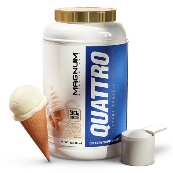 QUATTRO Magnum Nutraceuticals Vanilla Soft Serve Ice Cream,2lb - May