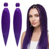2 Purple Hair Extensions, 60cm Long Hair for Braiding, Hair