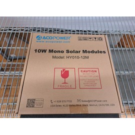 ACOPOWER New, ACOPOWER, HY010-12M-10W, 10W, 12V solar panel for 12v battery charging