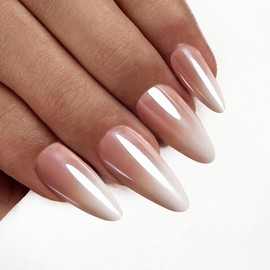 FastGlam Press On Nails – Almond Nails,Fake Nails,French Tip Nails, Almond Shape,Nail Kit,Glossy Nails,24 pcs (Selfie, 24 Piece Assortment)