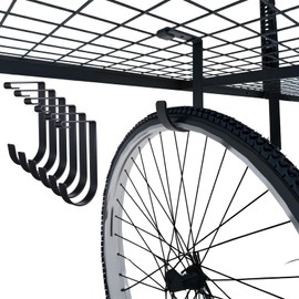 6 Pack Heavy Duty Bike Hooks for Garage Ceiling, Garage Ceiling Hooks with Screws, 70 lbs Capacity Each, Strong Iron Construction for Overhead Organization