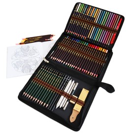 72 Pieces Colouring Pencils Set, Professional Pencil Drawing Set for Sketching Painting Set Including Colouring Pencil, Graphite and Charcoal Pencils and Accessories, Ideal School Supplies Art Supplies for Beginners