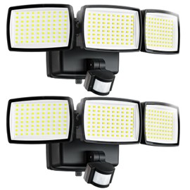 Battery Powered Motion Sensor Outdoor Lights, 1500LM Flood Lights, IP65 Waterproof Security Motion Detector Light Wireless for Outside, Yard 2Pack