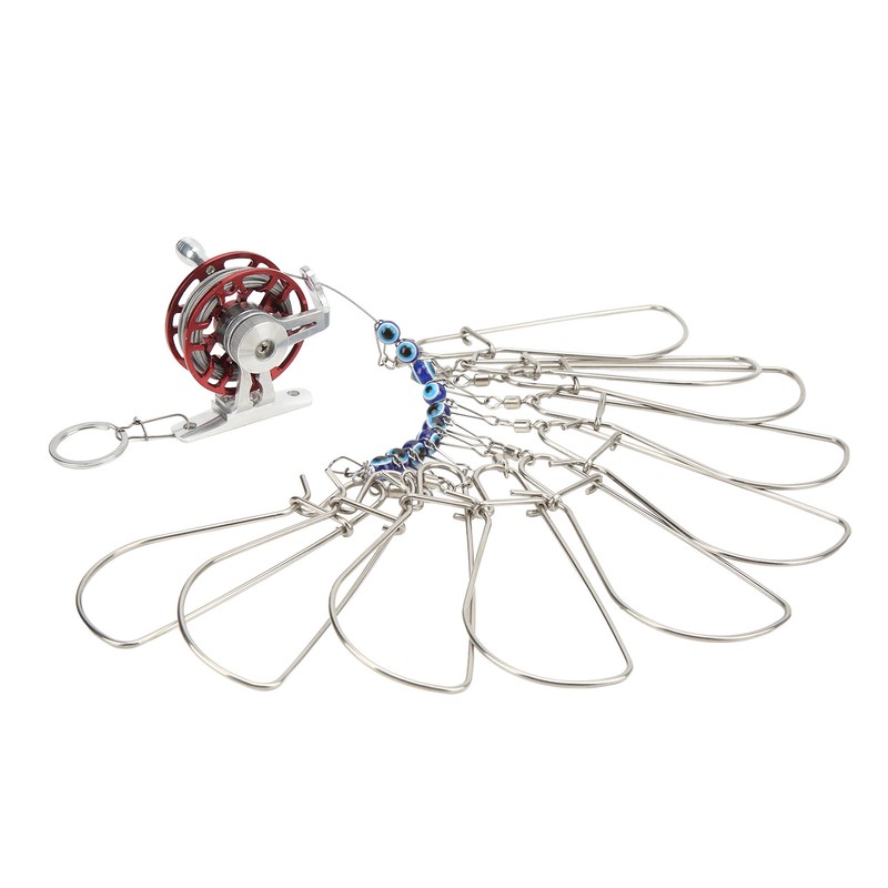 Fish Stringer Live Fish Lock with Reel Float Steel Wire