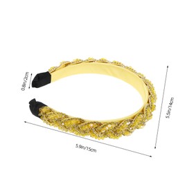 FRCOLOR Baroque Rhinestone Crystal Headband for Women Wide Vintage Hairband Non Slip Luxury Hair Accessories for Weddings Birthdays Parties in Yellow
