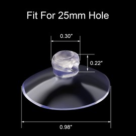 ANCIRS 30 Pack 25mm Suction Cups for Glass Table Tops, Rubber Transparent Anti-Collision Sucker Pad Without Hooks for Home Decoration