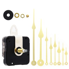 Youngtown 12888 High Torque Long Shaft Clock Movement Mechanism with 4 Sets Hands Total Shaft Length 1-3/32 inch Gold Hands.
