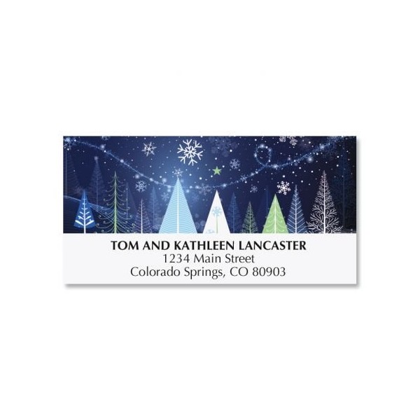 Holiday Trees Personalized Deluxe Address Labels - Set of 48