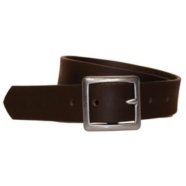 Bison Designs Full Grain Water Buffalo Leather 32mm Standard Leather Belt with Dull Silver Buckle (Brown, 30-Inch Waist)