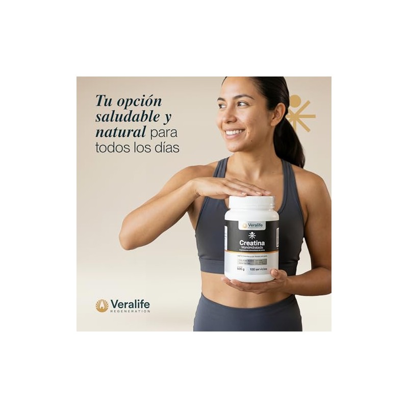 Veralife - Creatina Monohidratada Pura En Polvo | suplemento sin