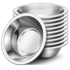 Offiper 304(18/8) Stainless Steel Mixing Bowls for Kitchen, 10 Pack 6.3" 13.67 fl.oz Metal Mixing Bowls Set Stackable for Baking Serving Cooking Food Prep Storage Dishwasher Safe Lightweight