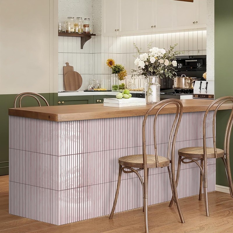 MOONFUN 10 Sheet Upgraded Thicker Peel and Stick Backsplash,12"x12"Pink Premium