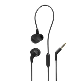 JBL Endurance Run 2 Wired, FlipHookTM, Never Hurt. Never Fall Out, Sweatproof, Hands-Free Calls, Magnetic Buds, Black