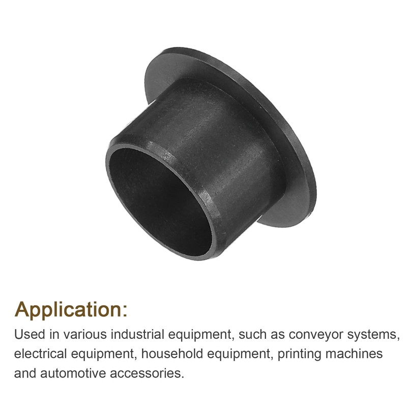 sourcing map 8Pcs Flanged Sleeve Bearing, Plastic Bushing ID 12mm