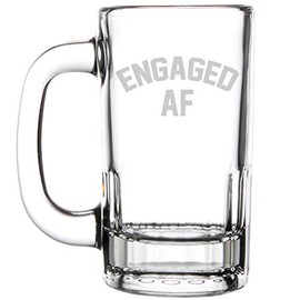 12oz Beer Mug Stein Glass Engaged AF Funny Engagement