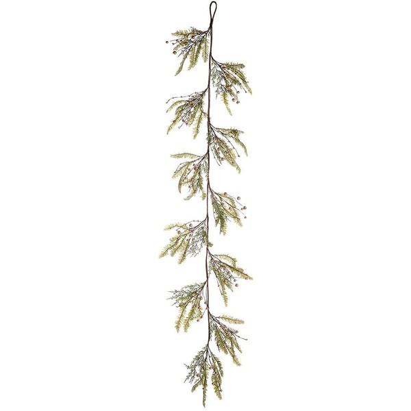 SilksAreForever 6' Berry & Pine Artificial Garland -Gold/Green (Pack of