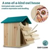 MLOHASING Cedar Wood Screech Owl House - Handcrafted 14x10 Inch