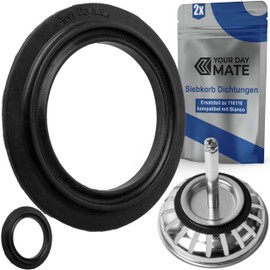Replacement Strainer Basket Seal, Pack of 2, Compatible with Blanco 116116, for 3.5 Inch Drain Fittings with Strainer Basket Item No. 119145, 119146, 125590, 125613, 225210, 225211, Sealing Ring