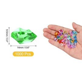 sourcing map 1000pcs Fake Ice Rocks, Dazzling Clear Resin Crushed Ice Sparkling Fake Diamonds Gem Stones for Vases Fillers Table Scatter, Theme Party Favors, Green