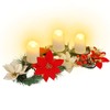 Joliyoou Christmas Tabletop Centerpieces, Metal Candle Holder with 3 Flameless