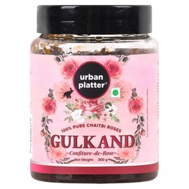 Urban Platter Gulkand | Pure Rose Petal Jam | Sun Dried Rose Blend with Sugar | Natural Cooling Preserves | Made with Chaitri Roses | 10.58 Oz/300g