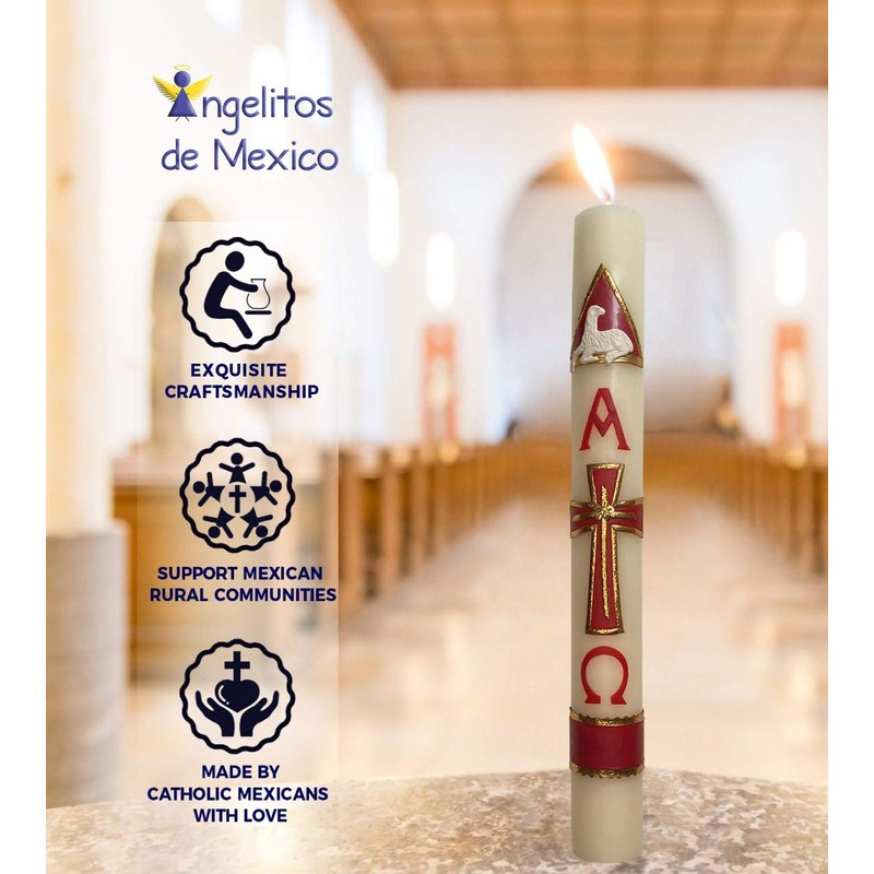 Large 18in (45cm) Easter Paschal Candle Cirio Lent Pascual Semana