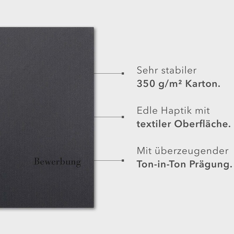 Lemani® Carisma 2-Piece Application Folders Dark Grey with 1 Spine