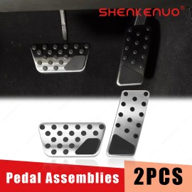 SHENKENUO Silver No Drilling Gas Brake Foot Pedal Cover AT For 2007-2018 Jeep Wrangler JK