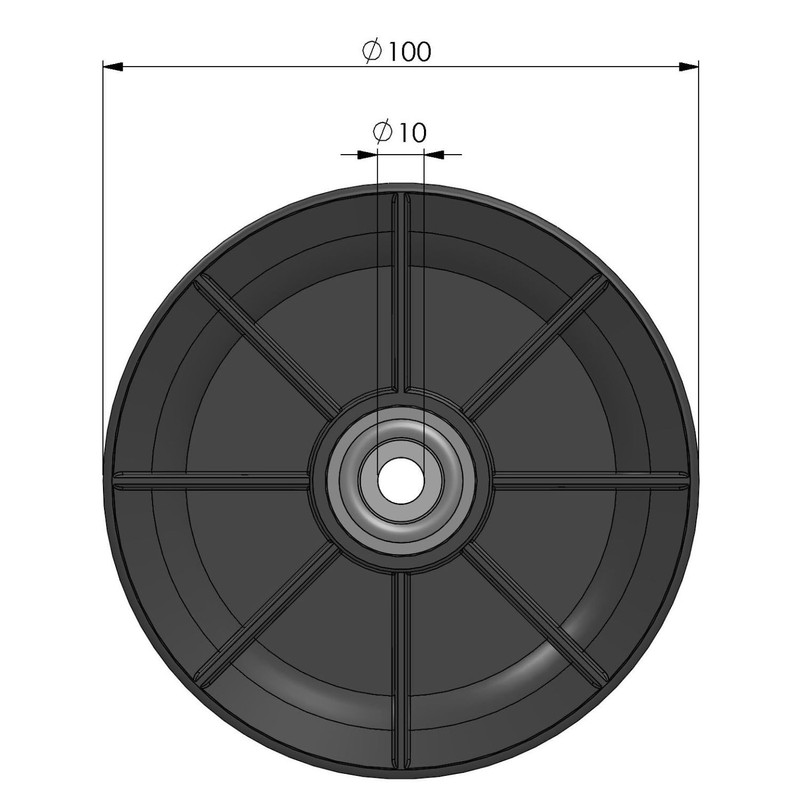 Rope Pulley Diameter 100 mm for Ropes up to 20