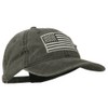 e4Hats.com Silver American Flag Embroidered Washed Cap - Black OSFM