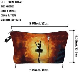 Livel lhood Ballet Dancer Makeup Bag Cute Small Makeup Organizer Bag Travel Toiletry Zipper Pouch Ballet Dancer Birthday Gift Cosmetic Bag for Women Ballet Dancer Learner