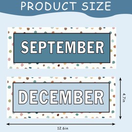 Whaline 12Pcs Months of The Year Bulletin Board Set Boho Color Monthly Headliners Calendar Month Headers for Classroom Decoration