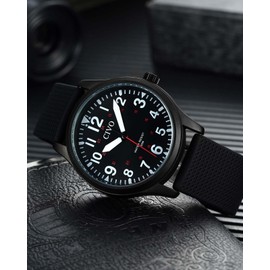 CIVO Watches Mens Big Numbers: Easy Read Analogue Quartz Watch - Leather Straps Black Fashion Sports Boys Man