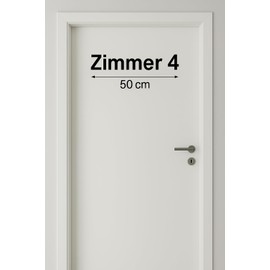 Schwarze Türbeschriftung Zimmernummer Aufkleber – selbstklebend & konturgeschnitten – wetterfest & UV-beständig – – hochwertige Folie für Türen, Praxen, Hotels, Büros - Zimmer 4 -