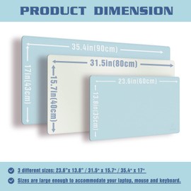 K KNODEL Desk Mat, Office Desk Pad, PVC Leather Desk Blotter, Laptop Desk Mat, Waterproof Desk Writing Pad for Office and Home, Dual-Sided (35 x 60cm, Lightblue/Silver)