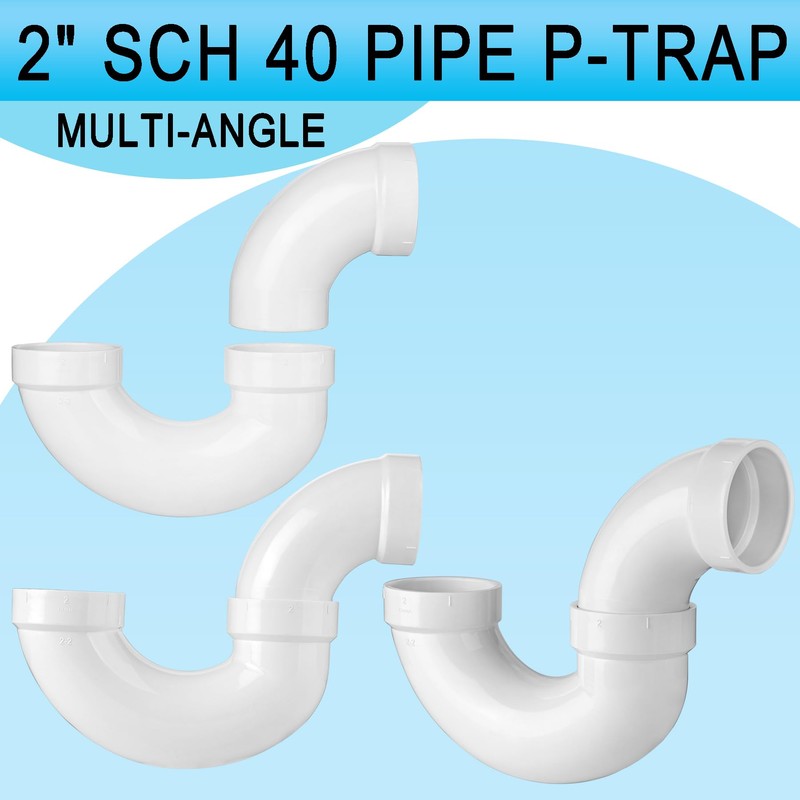 (2" PVC P-Trap, 5 Pack) Asterbacks 2 inch PVC P-Trap