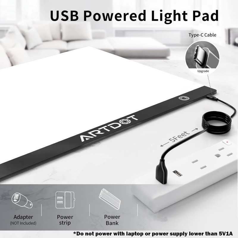 ARTDOT ARTDOT A3 LED Light Pad for Diamond Painting, USB