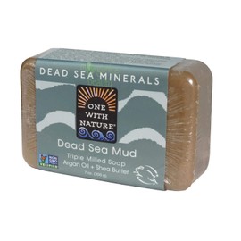One With Nature Dead Sea Mineral Mud Soap with Argan Oil & Shea Butter 7 oz (Pack of 6)