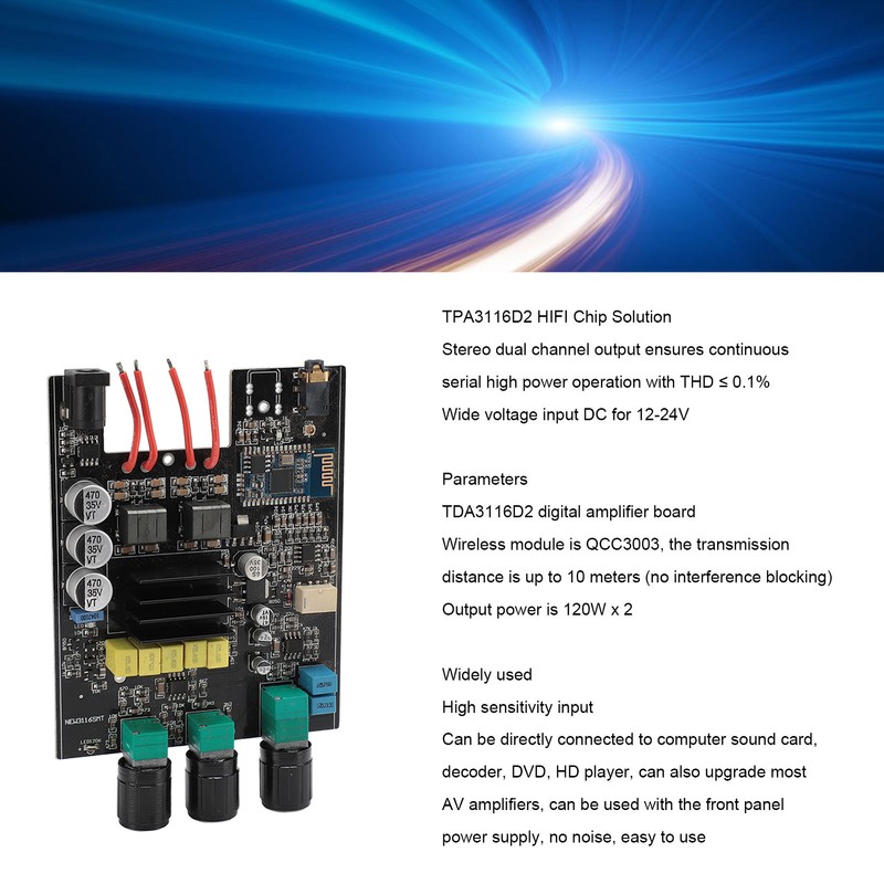TDA3116D2 Digital Power Amplifier Board Professional 120W Dual Channel Digital