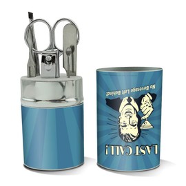 Last Call No Beverage Left Behind Funny Humor Stainless Steel Manicure Pedicure Grooming Beauty Care Travel Kit