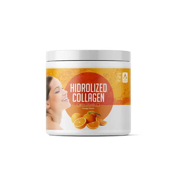 AV Orange Hydrolyzed Collagen with Vitamin C | Powder Supplement - Supports Hair, Skin, Nails, and Joints | Non-GMO - Supports Overall Health.
