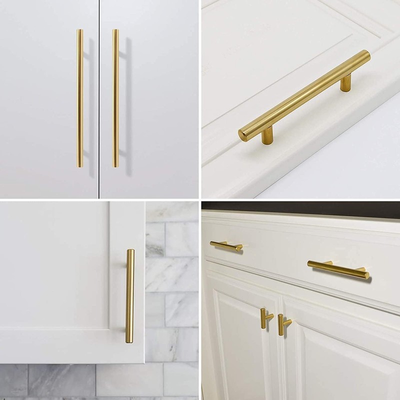 Haliwu 10 Pack Cabinet Handles Brass Gold Cabinet Pulls 10