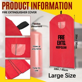 Amylove 2 Pcs Fire Extinguisher Cover Large Size 20-26lb Heavy Duty Thickened Fire Protective Sleeve from Scuffs and Scratches Accessories, 18"W x 35"L