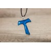 Eurofusioni Silver Plated Pendant Blue Tau cross
