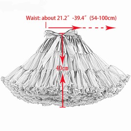 KWBCM Women's Dual Purpose of Petticoat and Skirt above Knee Underskirt Multicolour Tutu Skirt Fluffy Ballet Dress White