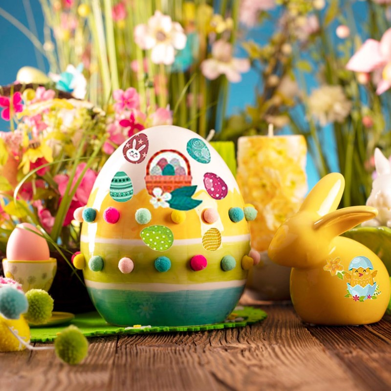 BOOSHMall 16 Sheets of Easter Stickers, Easter Eggs and Rabbit