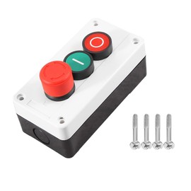 NC Emergency Stop NO Red Green Momentary Push Button Switch Station 600V 10A